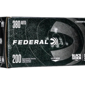 Federal Black Pack Ammunition 380 ACP 95 Grain Full Metal Jacket