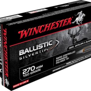 Winchester Ballistic Silvertip Ammunition 270 Winchester Short Magnum (WSM) 150 Grain Rapid Controlled Expansion Polymer Tip 500 rounds