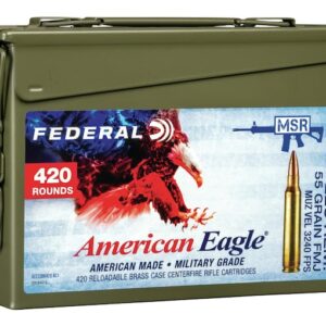 Federal American Eagle Ammunition 223 Remington 55 Grain Full Metal Jacket Boat Tail Ammo