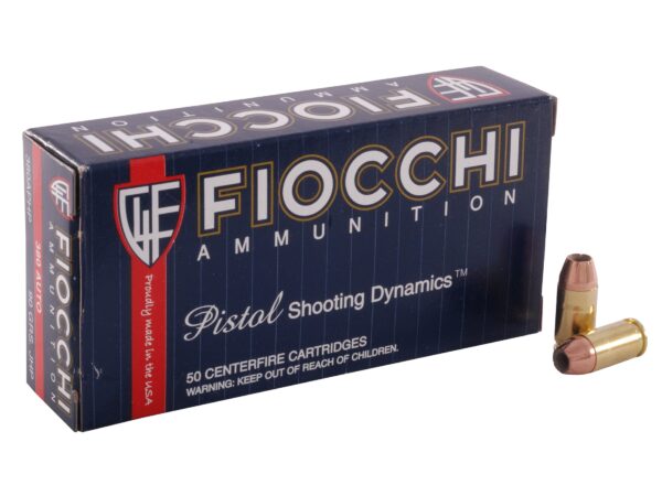 Fiocchi Shooting Dynamics Ammunition 380 ACP 90 Grain Jacketed Hollow Point 500 rounds