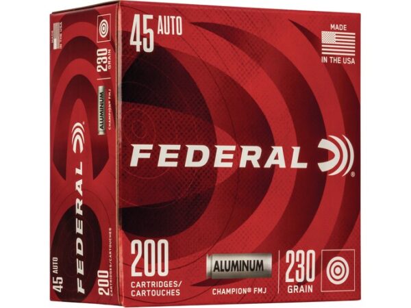 Federal Champion Ammunition 45 ACP 230 Grain Full Metal Jacket Aluminum Case