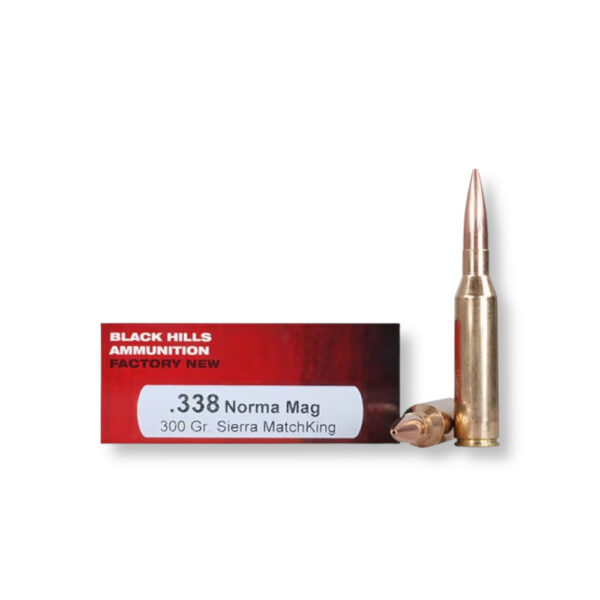 338 Norma Mag – 300 gr MatchKing – Black Hills (2C338NORMAMAGN1) – 200 Rounds