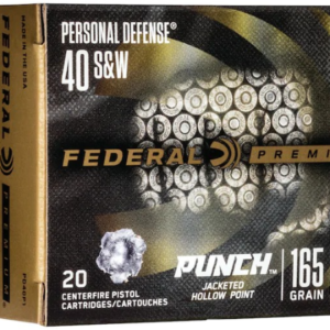 Federal Premium Personal Defense Punch Ammunition 40 S&W 165 Grain Jacketed Hollow Point