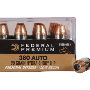 Federal Premium Personal Defense Reduced Recoil Ammunition 380 ACP 90 Grain Hydra-Shok Jacketed Hollow Point