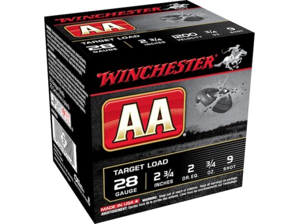 Winchester AA Target Ammunition 28 Gauge 2-3/4″ 3/4 oz 500 rounds