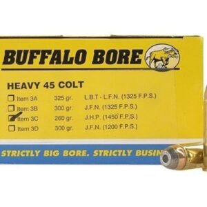 Buffalo Bore Ammunition 45 Colt (Long Colt) +P 260 Grain Jacketed Hollow Point 500 rounds