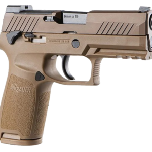 Sig Sauer P320-M18 Semi-Automatic Pistol 9mm Luger 3.9″ Carbon Steel Barrel Stainless Steel Frame Coyote PVD Stainless Steel Slide Carry Polymer Medium Grips 21 Round