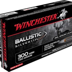 Winchester Ballistic Silvertip Ammunition 300 Winchester Short Magnum (WSM) 150 Grain Rapid Controlled Expansion Polymer Tip 500 rounds