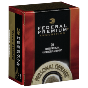 Federal Premium Personal Defense Ammunition Nickel Plated Brass 9mm 20-Rounds 124 Grain Hydra-Shock JHP