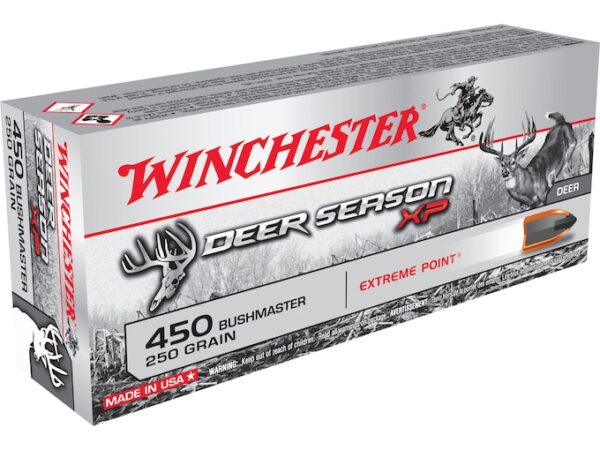 Winchester Deer Season XP Ammunition 450 Bushmaster 250 Grain Extreme Point Polymer Tip 500 round