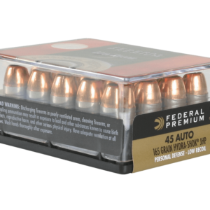 Federal Personal Defense Low Recoil Hydra-Shok Handgun Ammo .45 ACP 20-Rounds 165 Grain JHP