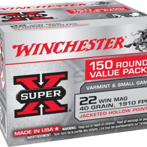 Winchester Super-X Ammunition 22 Winchester Magnum Rimfire (WMR) 40 Grain Jacketed Hollow Point 1000 rounds