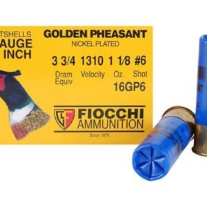 Fiocchi Golden Pheasant Ammunition 16 Gauge 2-3/4″ 1-1/8 oz Nickel Plated Shot 500 rounds