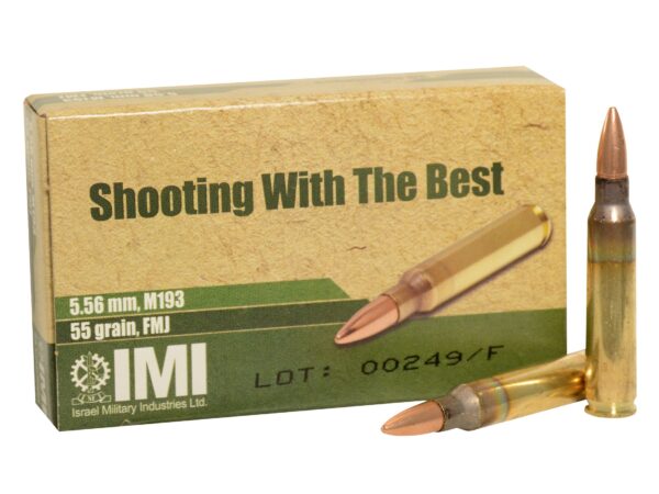 IMI Ammunition 5.56x45mm NATO 55 Grain M193 Full Metal Jacket Boat Tail