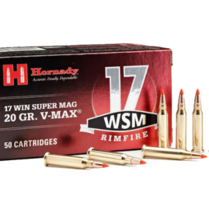 Hornady Ammunition 17 Winchester Super Magnum 20 Grain V-MAX Box of 50