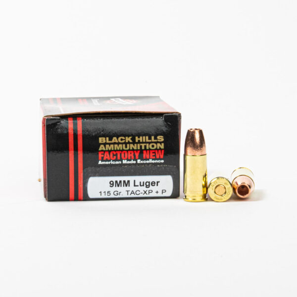 9mm +P – 115 gr Barnes TAC-XP – Black Hills (D9N1020) – 500 Rounds - Image 2