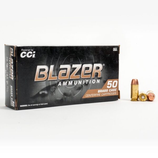 40 SW – 165 gr FMJ – Blazer Brass (5210) – 1000 Rounds - Image 2