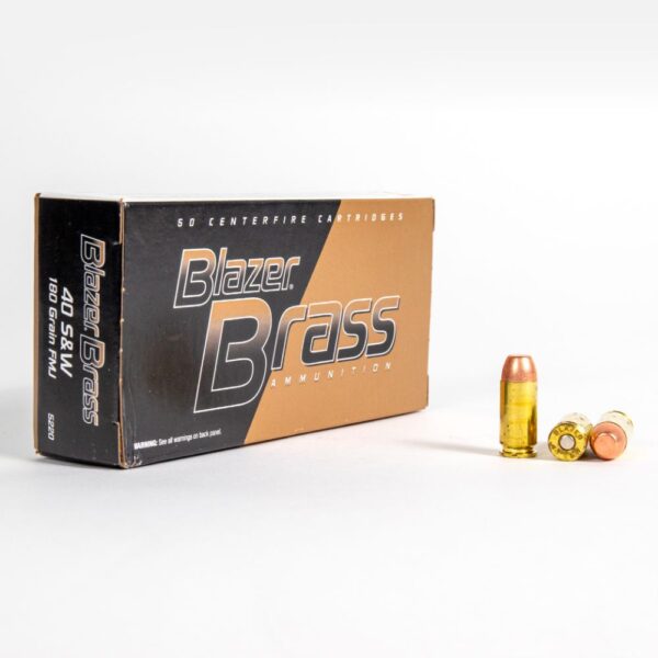 40 SW – 180 gr FMJ – Blazer Brass (5220) – 1000 Rounds - Image 2