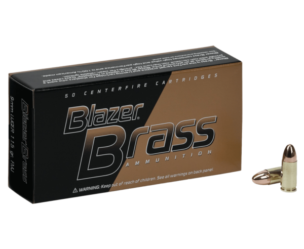 CCI Ammunition Blazer Brass Brass 9mm 115 Grain 100-Rounds FMJ