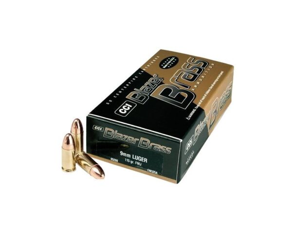 CCI Ammunition Blazer Brass Full Metal Jacket Round Nose 124 Grain Brass 9mm 50Rds