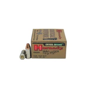 Hornady Critical Defense 9mm Flex Tip Expanding 115 Grain Nickel Plated Brass 250-Round Case