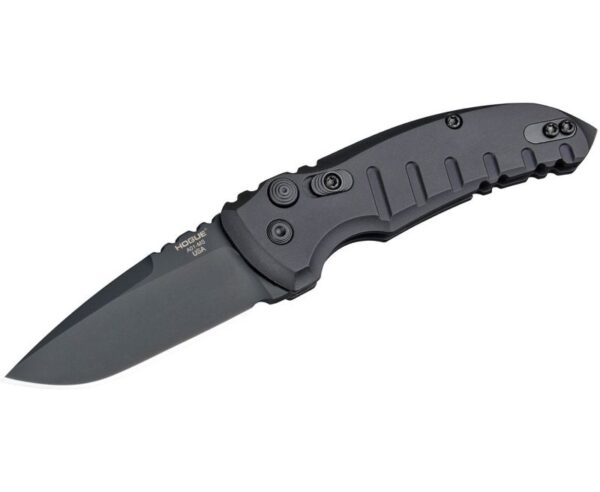 Hogue A01-Microswitch Automatic Knife – 2.75″ Plain Drop Point Blade with Deep Carry Clip