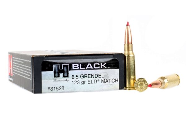 HORNADY BLACK AMMUNITION 6.5 GRENDEL 123 GRAIN ELD MATCH BOX 500 ROUNDS