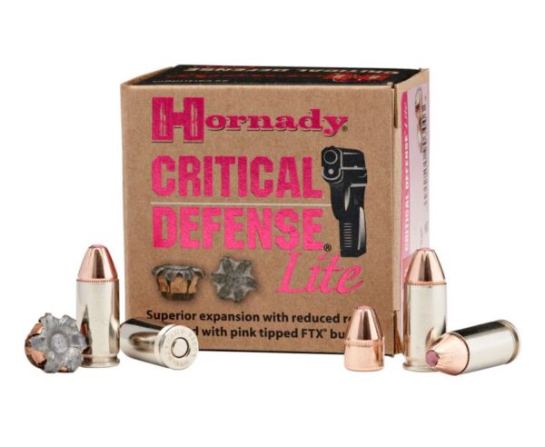 Hornady Critical Defense Lite 9mm 100GR FTX 25Rds