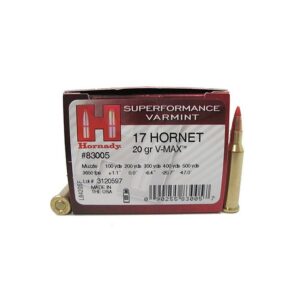 Hornady Superformance Varmint .17Hornet 20GR V-Max 25Rds