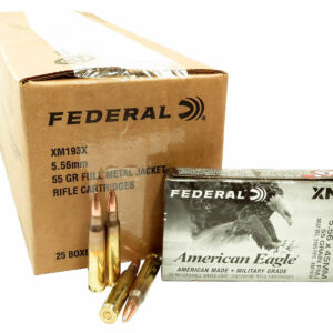 223 5.56×45 Ammo 55gr FMJ Federal American Eagle (XM193X) 500 Round Case