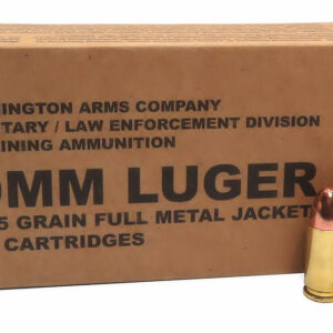 9mm 9×19 Ammo 115gr FMJ Remington Military LE Training (B9MM3) 500 Round Case