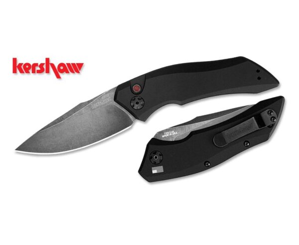 Kershaw Launch 1 Automatic Push Button Knife – 3.4″ Plain Drop-Point Blade