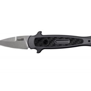 Kershaw Launch 12 Mini-Stiletto 1.9″ Inch Spear Point Blade – Gray Handle w/Carbon Fiber