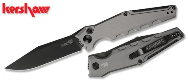 Kershaw Launch 7 Automatic Knife Gray Handle – 3.7″ Plain Clip-Point Blade