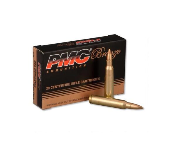 PMC Ammunition Bronze Full Metal Jacket Boat Tail 55 Grain Brass .223 Rem 20Rds