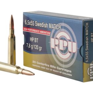 PPU PPM6 Match 120 Grain 6.5×55 Swedish 20 Rounds Hollow Point Boat Tail