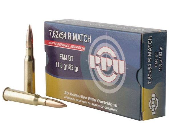 PPU PPM7 Match 182 Grain 7.62x54mmR 20 Rounds Full Metal Jacket