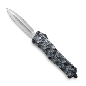 CobraTec CTK-1 Carbon Fiber OTF Knife – 3.75″ Plain Dagger Blade with Nylon Sheath