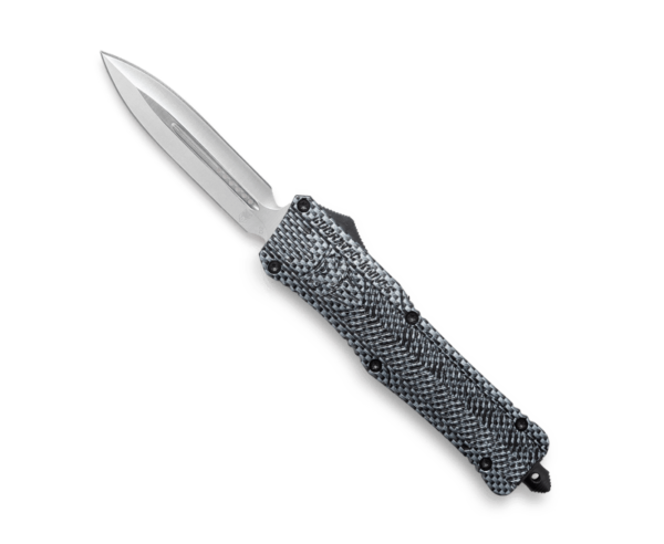 CobraTec CTK-1 Carbon Fiber OTF Knife – 3.75″ Plain Dagger Blade with Nylon Sheath