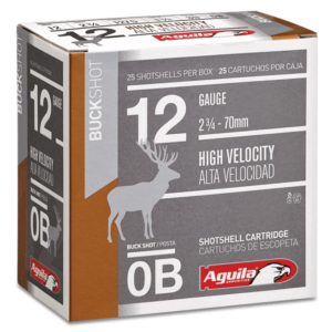 Aguila Field High Velocity 12 GA 0 Buck 25-Rounds 2.75″