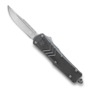 CobraTec Knives FS-X Gray OTF Knife – 2.75″ Plain Drop Point Blade