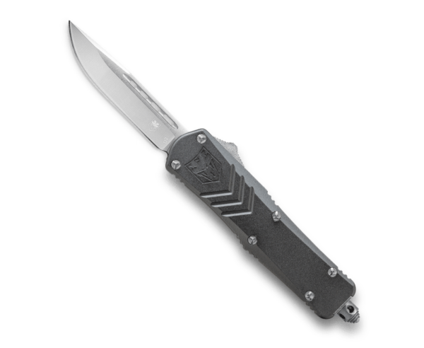 CobraTec Knives FS-X Gray OTF Knife – 2.75″ Plain Drop Point Blade