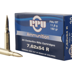 PPU Metric Rifle Brass 7.62x54mmR 182-Grain 20-Rounds FMJ