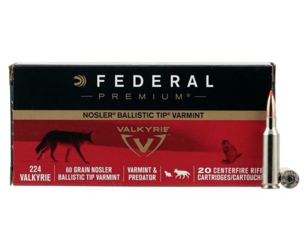 Federal Premium V-Shok Brass .224VAL 60 Grain 20-Rounds NBT