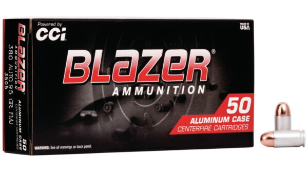 CCI Ammunition Blazer Aluminum .380 ACP 95 grain Full Metal Jacket 500 rounds