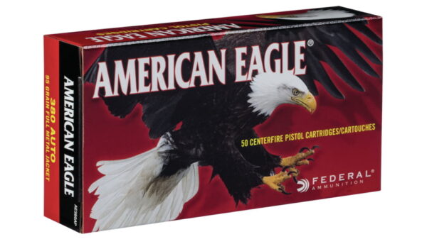 Federal Premium Centerfire Handgun Ammunition .380 ACP (380 Auto Ammo) 95 grain Full Metal Jacket 500 rounds