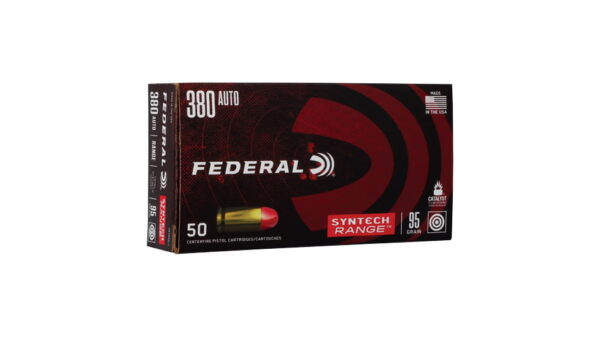 Federal Premium American Eagle Syntech .380 ACP 95 Grain Syntech Jacket Flat Nose Brass Cased 500 rounds