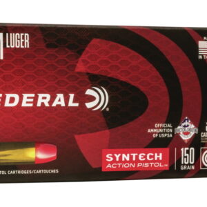 Federal Premium Centerfire Handgun Ammunition 9mm Luger 150 grain Syntech Total Synthetic Jacket 500 rounds