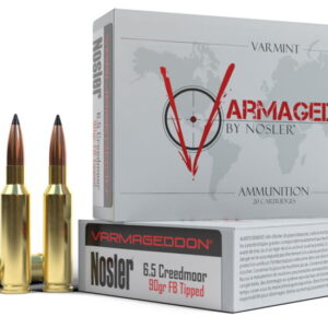 Nosler Varmageddon 6.5mm Creedmoor 90 Grain Flat Base Tipped Brass Cased 500 rounds