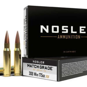 Nosler Match Grade .308 Winchester 175 grain Hollow Point Boat Tail (HPBT) Brass 500 round